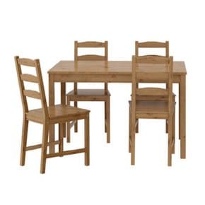 JOKKMOKK 요크모크 4인용 원목 식탁세트/식탁1+의자4/주방가구/테이블/책상/인테리어