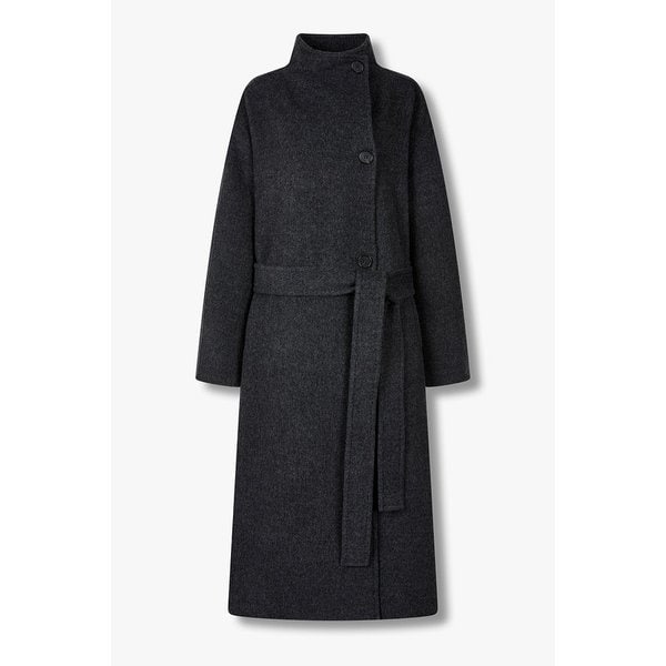 백 플랩 하이넥 벨티드 코트 9105411221085