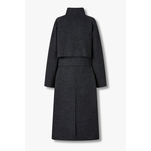 백 플랩 하이넥 벨티드 코트 9105411221085