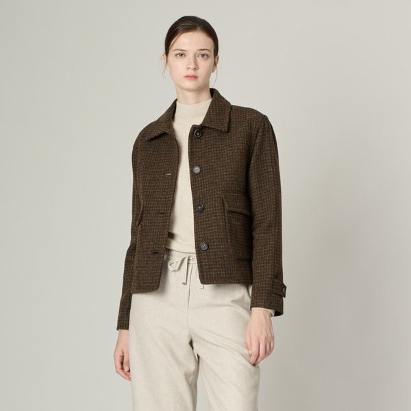 [여주점] 올앤선드리 체크 트위드 자켓 A4W9J115