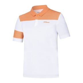 M 타이틀리스트골프반팔티 CQK TKPMS2219-31 COLOR BLOCK POLO SHIRT ORANGE