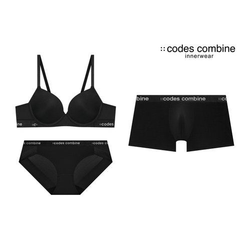코데즈컴바인이너웨어 [코데즈컴바인 이너웨어]블랙 노와이어 커플세트(CEWBR162BK+CEWBP161BK+CEMDR161BK)