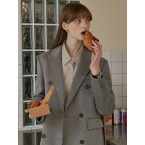 Handmade fit double wool coat - gray