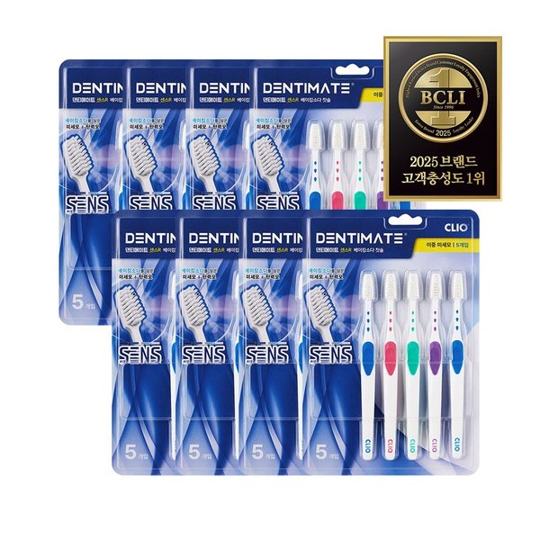 덴티메이트 센스R 베이킹소다 이중미세모 칫솔 10입 x4개