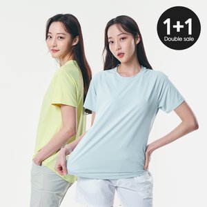 버튼 밸롭 쿨 드라이 레귤러핏 티셔츠 1+1