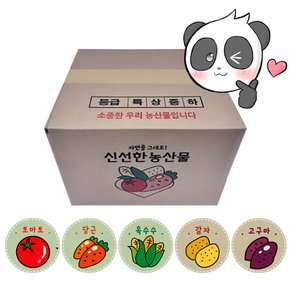 박스판다 손잡이형 농산물 택배박스 (중) 340x300x240 28매 대형 소형 박스 무지 우체국 상자 박스판다 손잡