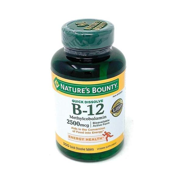 네이처스바운티 비타민 B 12 2500 mcg 내추럴 체리 300 타블렛
