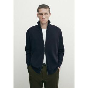 4456119 Massimo Dutti WITH A MOCK NECK - Cardigan dark blue