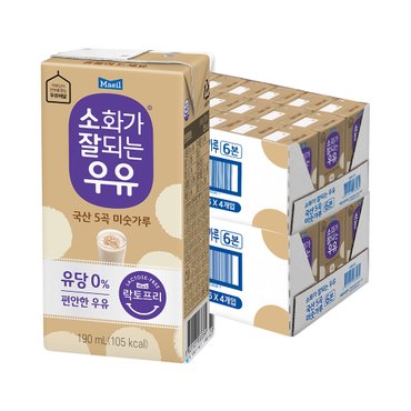 매일 소화가잘되는우유 국산 5곡 미숫가루 190ml 48팩