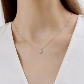 18K Leaf 2부 오벌 컷 목걸이 NNW00261N