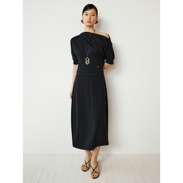 HOURGLASS FLOW JERSEY DRESS_BLACK