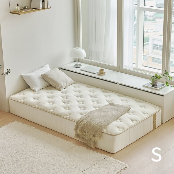 가구 에이셀 오가닉 저상형 독립스프링 일체형 침대 S