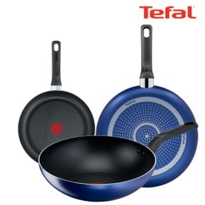 [TeFal] 테팔 팬&냄비 PTFE 미드나잇 블루 3종세트 (프라이팬 20cm + 28cm + 볶음팬 28cm)