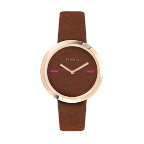 3973551 Furla Womens My Piper Brown Dial Calfskin Leather Watch 65044684