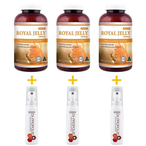 시니케어 호주 로얄제리 1000mg 365캡슐x3통