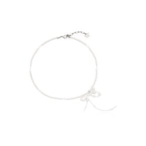 [단독]White Blossom Ribbon Necklace_VH2412NE008M