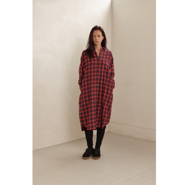 bellaco check shirts dress-RED