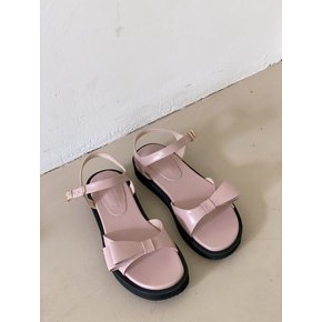 unbalance ribbon platform sandal  pink