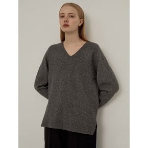 Ribbed V-Neck Cashmere Blended Knitwear (5colors) VKNIT_036