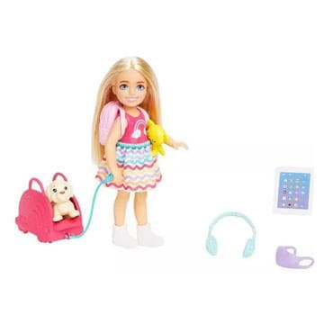  바비 첼시의 외출 세트 강아지 포함 Barbie Toys Chelsea Doll and Accessories Travel Set