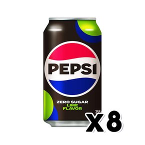 펩시 제로슈가 라임 탄산캔음료 355ml x 8개