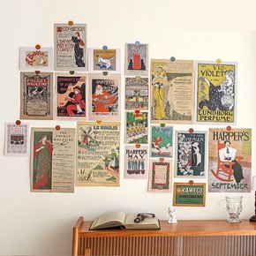 모던 빈티지 인테리어 소품 액자 종이 포스터 20장세트 유럽