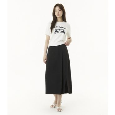 플라스틱아일랜드 랩변형 롱 스커트 (PR2WS565)