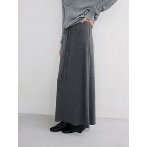 SOFT BRUSHED MAXI SKIRT [CHARCOAL]