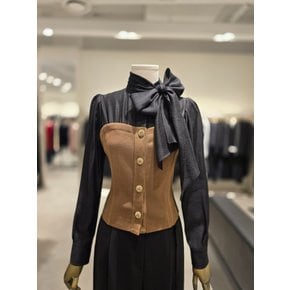 [파주점] 니트 튜브탑 레이어드 타이넥 블라우스 JRAA0BL983