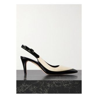 마놀로블라닉 텔레마카 가죽 슬링백 펌프스 70mm 크림 1647597340939181