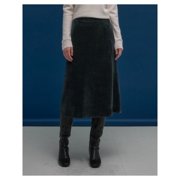 코듀로이 A라인 속밴드 롱 스커트-L1G41WSK010