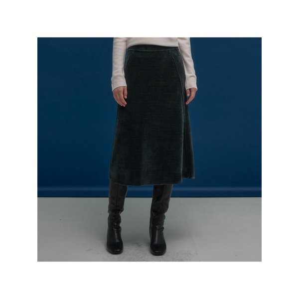 코듀로이 A라인 속밴드 롱 스커트-L1G41WSK010