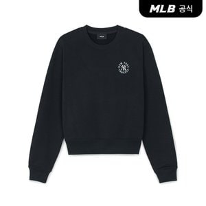 MLB [코리아공식] 여성 베이직 원형로고 크롭 맨투맨 NY (Black)