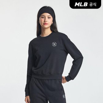 MLB [코리아공식] 여성 베이직 원형로고 크롭 맨투맨 NY (Black)