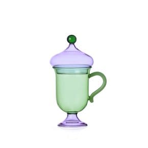 Ichendorf Sogni d`Oriente Green mug w/ lilac lid