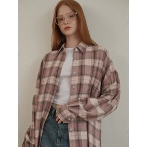 Oversized checkered shirt Pink