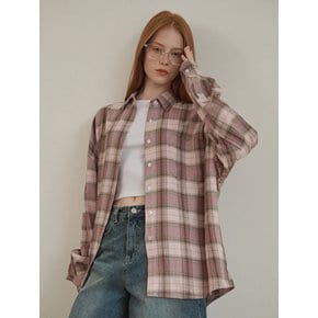 Oversized checkered shirt Pink