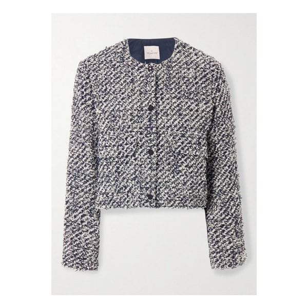 몽클레어 도핀 퀼팅 셸 패널 코튼 혼방 트위드 다운 재킷 그레이 1647597352231608