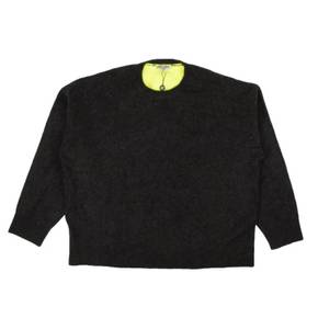 4224727 Opening Ceremony Neon Green Color Block Cashmere Sweater