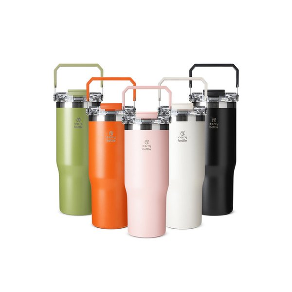 듀얼플로우 탑핸들 빨대텀블러 950ml 진공 스테인레스 2in1 보틀 스텐텀블러