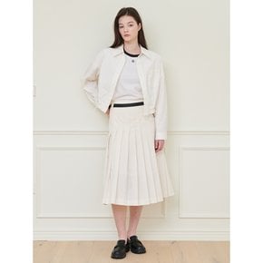 SOLOTEX PLEATED MIDI SKIRT_IVORY