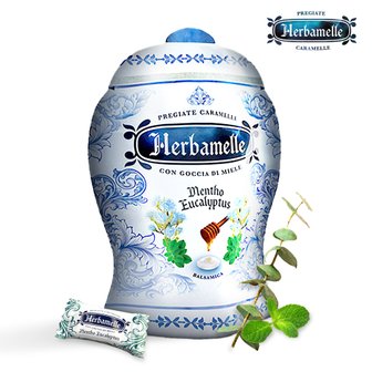  Herbamelle 에르바멜레 이탈리아 프리미엄 허니드롭 멘토 유칼립투스 75g 캔디 글루텐 FREE