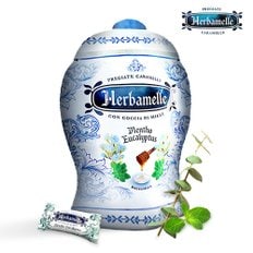 Herbamelle 에르바멜레 이탈리아 프리미엄 허니드롭 멘토 유칼립투스 75g 캔디 글루텐 FREE