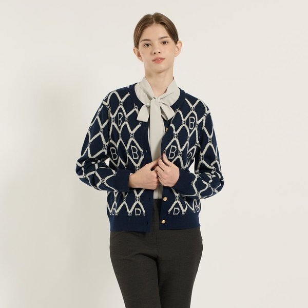 [여주점] B 로고플레이 자카드 가디건 B5C8K121