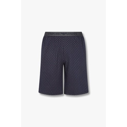 EMPORIO ARMANI 남성 로고 밴딩 패턴드 라운지 쇼츠(0814331001)