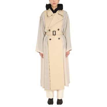 메종마르지엘라 SS21 [메종마르지엘라] Trench Coat TWO-MATERIAL TRENCH BEIGE S51AH0163_S52585119