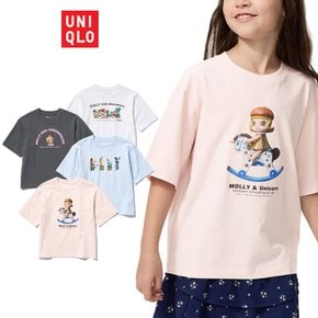 키즈 반팔 걸즈 여아 POP MART UT 오버핏 오버사이즈 티셔츠 전사이즈 2장