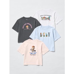 키즈 반팔 걸즈 여아 POP MART UT 오버핏 오버사이즈 티셔츠 전사이즈 2장