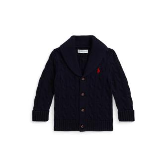 폴로 랄프 로렌 랄프 로렌 베이비 남아 케이블 니트 코튼 숄 카디건(CWPOSWEI6820272410)