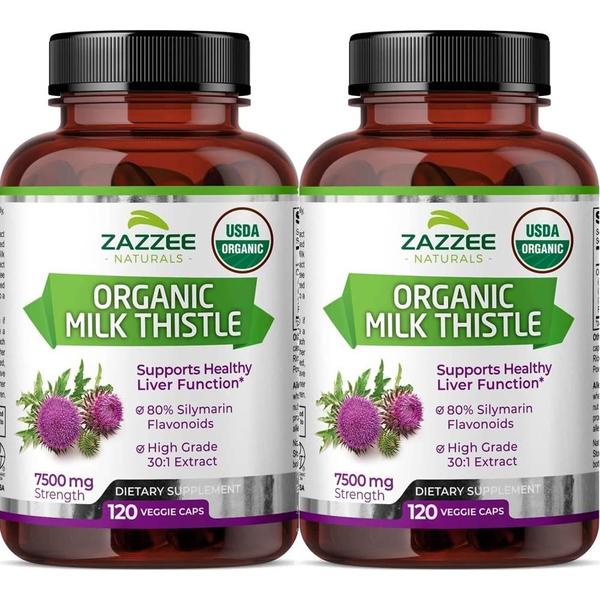 [해외직구] Zazzee 재지 O 밀크씨슬 7500mg 120베지캡슐 2팩